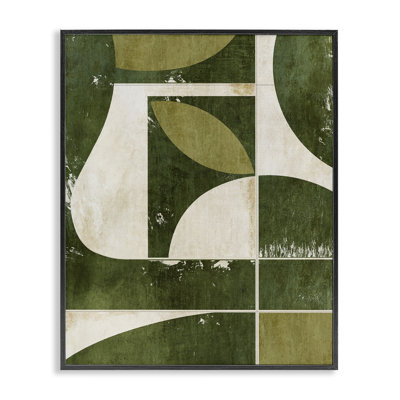 Giclée encadrée par Earthy Green Tone Shapes, conception de Suzanne Nicoll