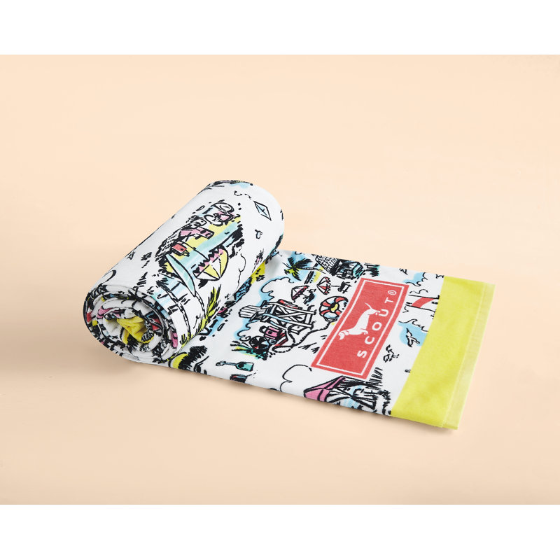 Très grande serviette de plage fantaisie, Multi