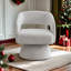 Fauteuil d'appoint pivotant en velours pivotant à 360 ° Rachedi avec dossier incurvé-115283126
