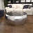 Silver Aluminum Metal Living Room Coffee Table with Hammered Design, 42" x 42" x 14"-920461479