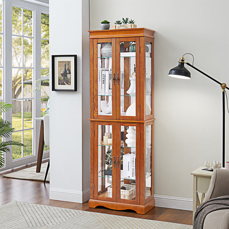 Lighted Glass Curio Display Cabinet