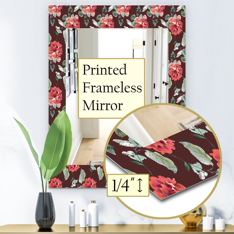Miroir décoratif traditionnel, H 39,4 po x l 29,5 po, Brun / vert