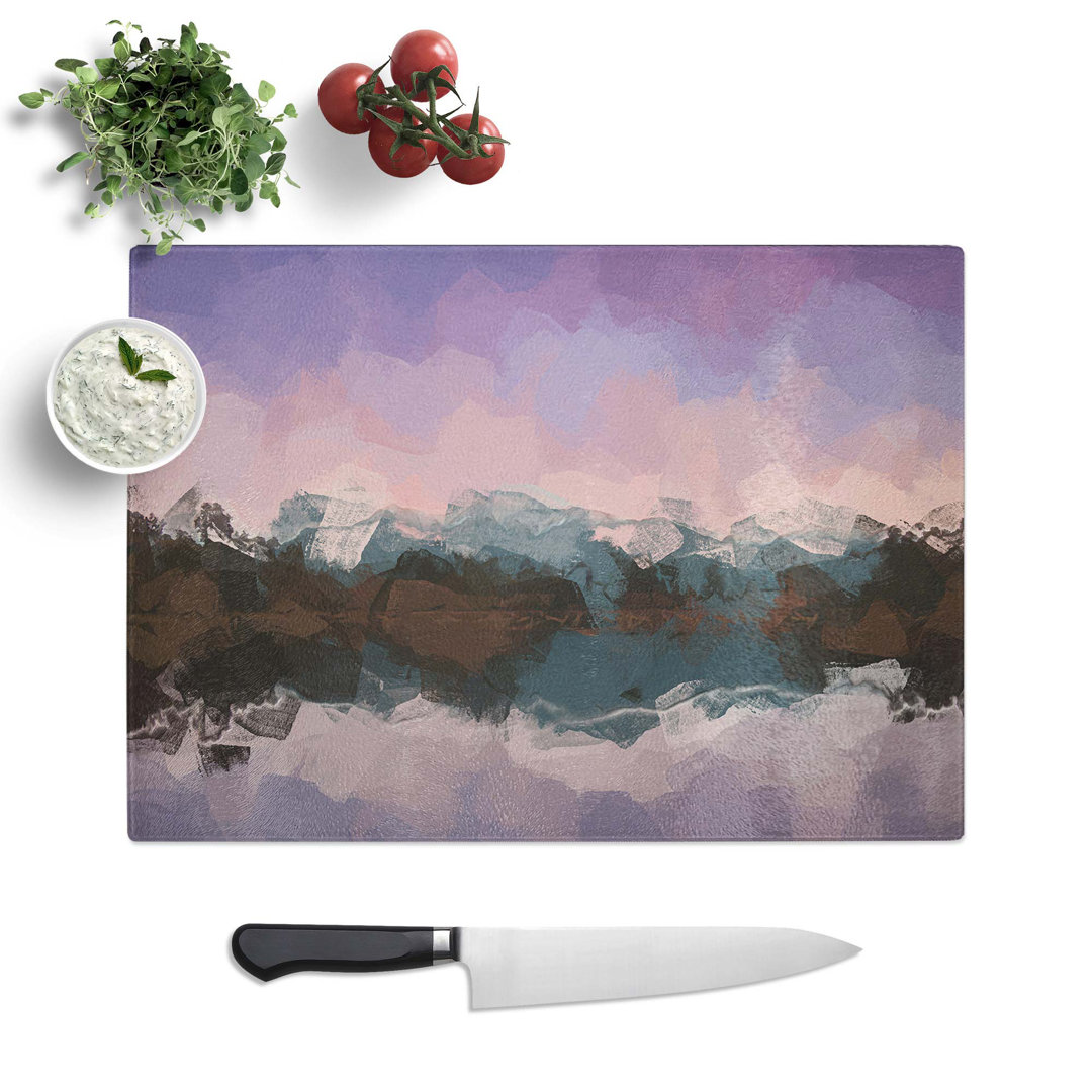 Tempered Glass Reflection of the Mountains Chopping Board