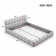 Queen Size Upholstered Platform Bed With Thick Fabric, Grounded Bed With Solid Frame