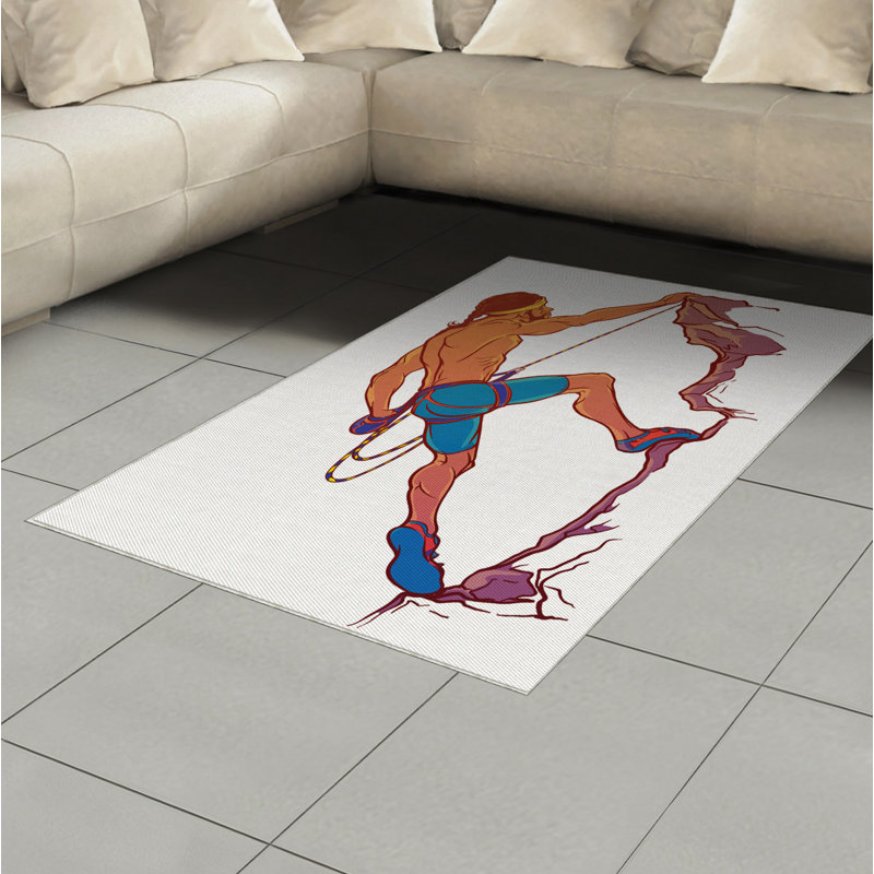 Indie High Density Long Fiber Poly Threads Decorative Area Rug Carpet, Rectangle 4' x 5'8"