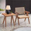 Fauteuil d'appoint rembourré beige et naturel, siège confortable pour adultes, accent de côté de chambre à coucher de salon