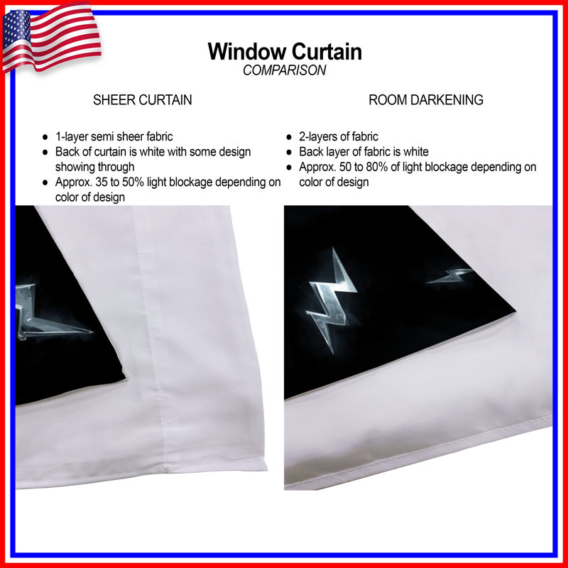 Rideaux de fenêtre Lightning Bolt, 80in x 52in - 2 panels, Sheer