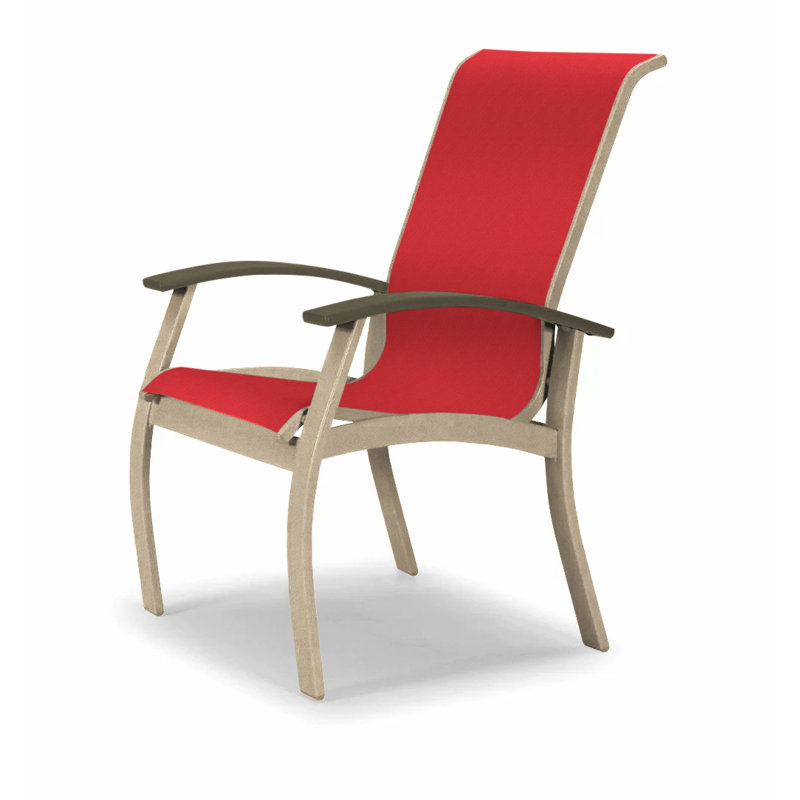 Chaise de patio Askar, Rouge 1D Sunbrella®, Beachwood, Bois de plage texturé