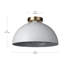 Plafonnier semi-encastré noir mat 1 lumière Kennily avec auvent décoratif or mat, ampoule incluse-1408794138