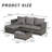 Durable Outdoor Woven Sectional L-Shaped Patio Furniture Set With Ottoman And Detachable Lounger Table, Perfect For Backyard And Poolside-1498563594