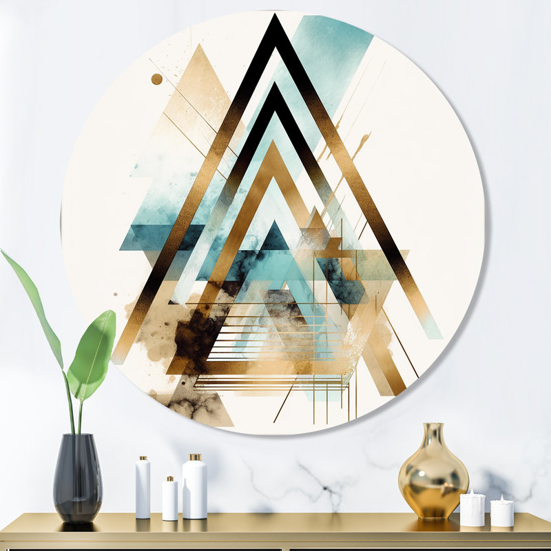 Boho, art mural géométrique, décor moderne triangulaire - Boho I, H 36 po x l 36 po x P 1 po