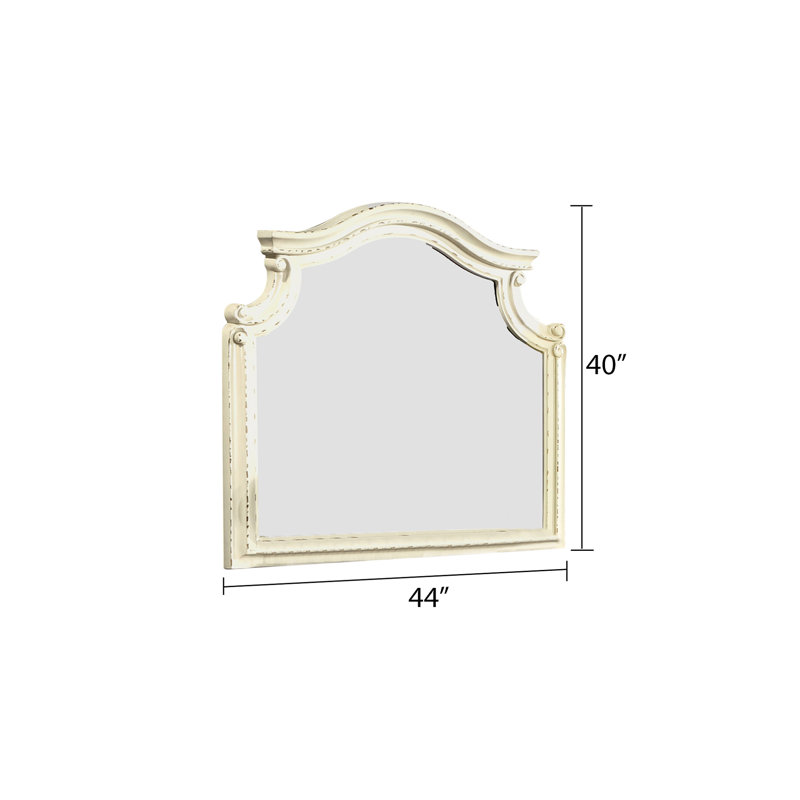 Miroir antique en bois beige pour chambre à coucher -, bois massif de style traditionnel, élégant