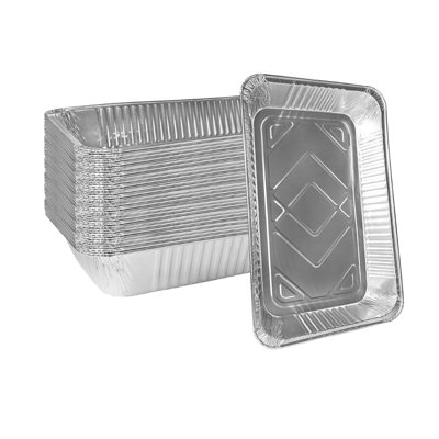 Plat de rôtissage et de cuisson à vapeur de 21 po x 13 po Ecoqualité, plateaux de réchaud pour la restauration - grandes casseroles jetables pour la cuisson, la restauration, le réchauffage, les plats de cuisson et les grillades (40)