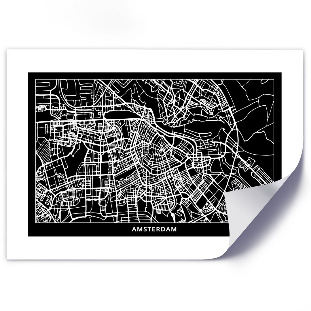 Grafikdruck Stadtplan Amsterdam