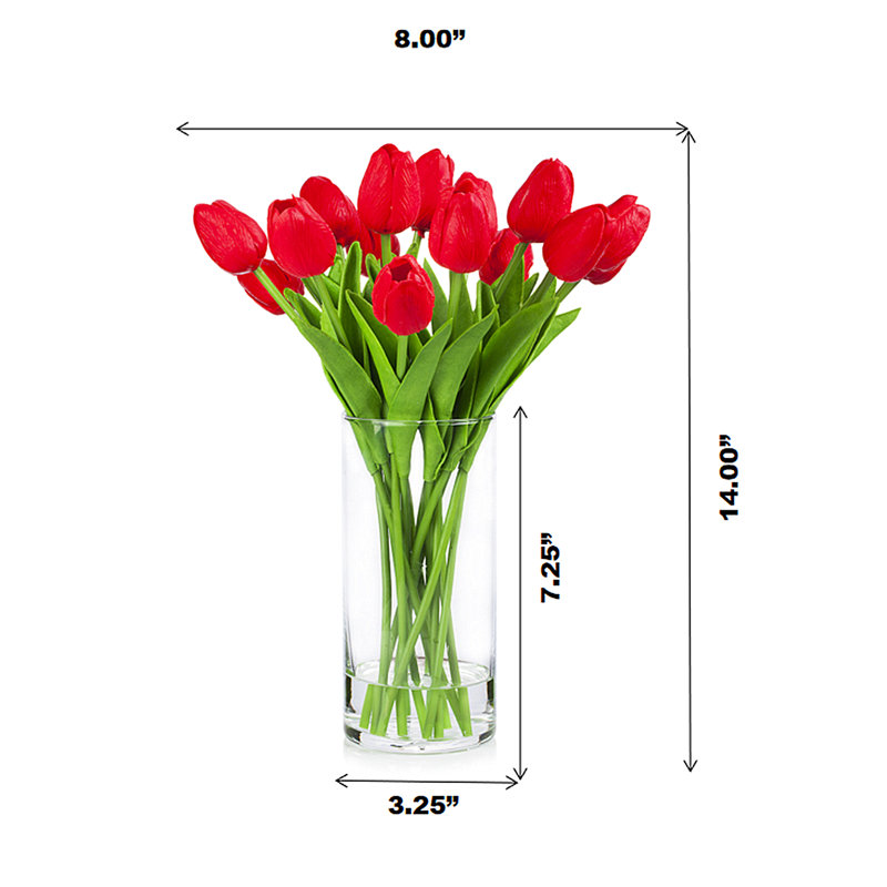 Pièce maîtresse de tulipes en vase, Rouge