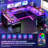 U Shaped Desk, Gaming Desk With Monitor Stand And LED Lights, Reversible Shaped Large Computer Desk With Power Outlets, Office Desk With Storage Bag And Hooks-1931600905