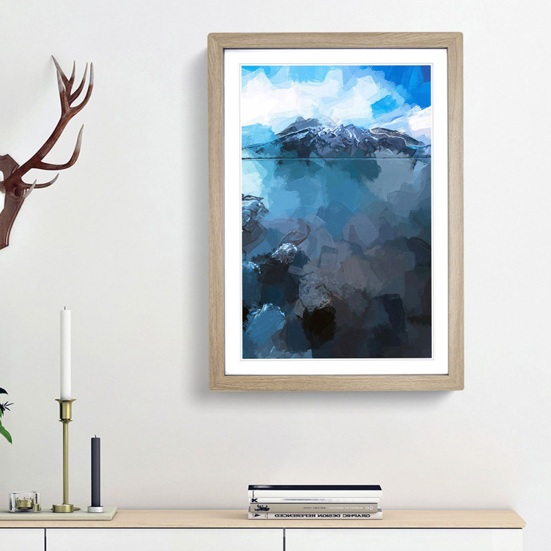 Lake Minnewaska in Canada in Abstract - Picture Frame Graphic Art Print, 65cm H x 48cm W x 2cm D, Oak Framed