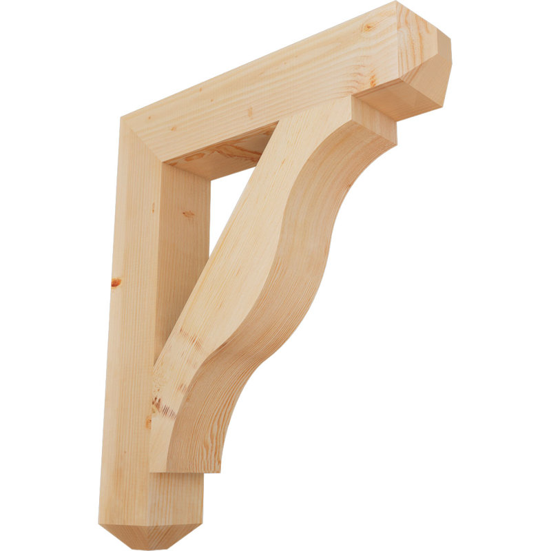 Support lisse Funston Craftsman, Sapin de Douglas, H 38 po x l 5,5 po x P 32 po
