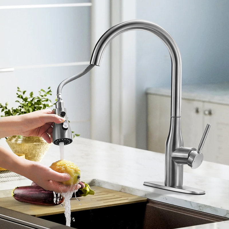 Robinet de cuisine SUNRINX, Nickel brossé