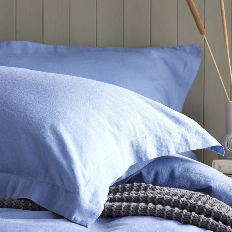 Syvester Linen Blend Standard Oxford Pillowcase - Set of 2, Blue