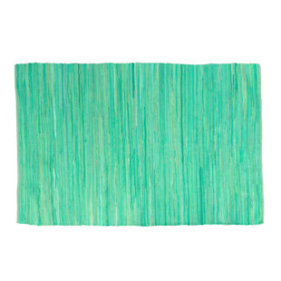 Tapis en coton tissé à la main one-of-kind shea the aqua area