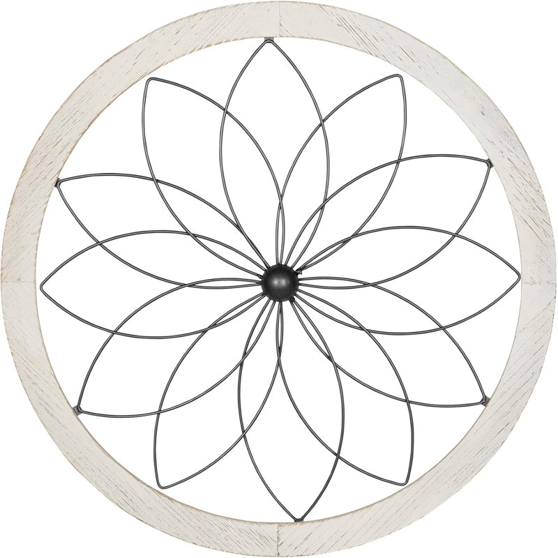 Round Medallion Wall Décor, 25.75" H x 25.75" W x 1" D, White