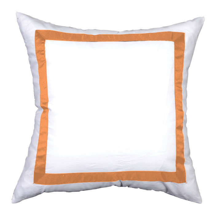 Cotton Blend Sham, White / Orange, Euro