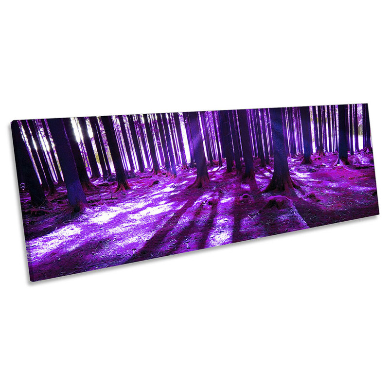 Forest Landscape Sunrise Panoramic - Wrapped Canvas Print, 30.48cm H x 91.44cm W x 2cm D