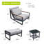 Fauteuil de patio inclinable avec coussins et repose-pieds, coussins souples en tissu imperméable avec structure en aluminium, chaise