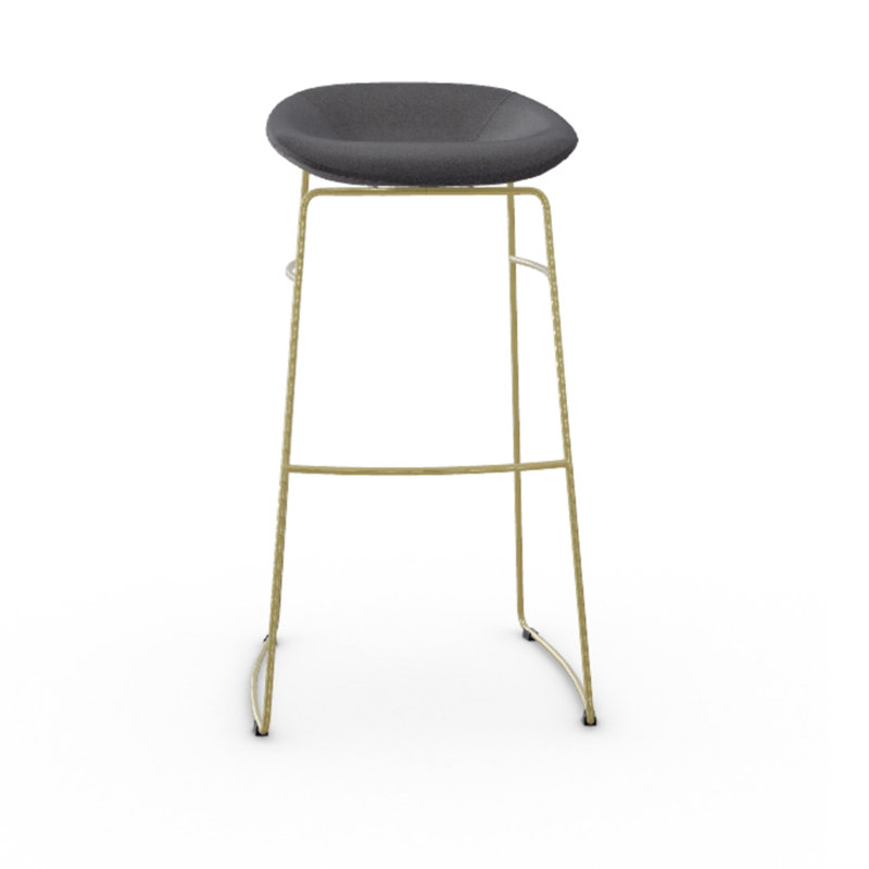 Palm Upholstered Backless Stool with Metal Frame, Skuba Optic White, Counter Stool (26.5" Seat Height)