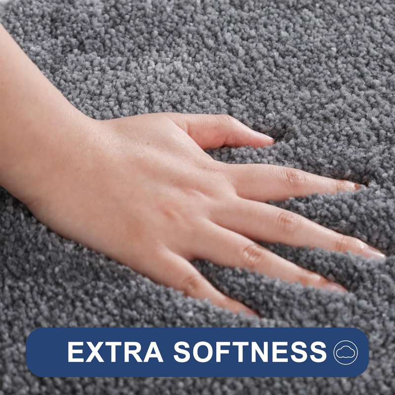 Bath Rugs for Bathroom Extra Thick, 48" L x 24" W, Dark Gray