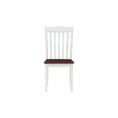 Chaise de salle à manger Green Leigh, blanc et noyer