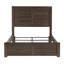 Lit double, cadre, tête de lit et lit double en placage de bouleau brun foncé-1676043344