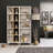 Modern Bookshelf (2 Pieces), Oak & White, 39.4 x 63.8 x 9.8 inches | 100% Melamine Coated Particle Board, Thickness: 0.7 inches | Numerous Shelves, Wall-Mountable, Stylish Design Perfect for Home & Office