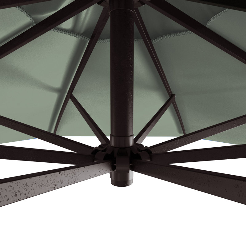 Parasol en porte-à-faux octogonal en porte-à-faux 9 pi x 9 pi 3 po Houpt, Toile spa Sunbrella®