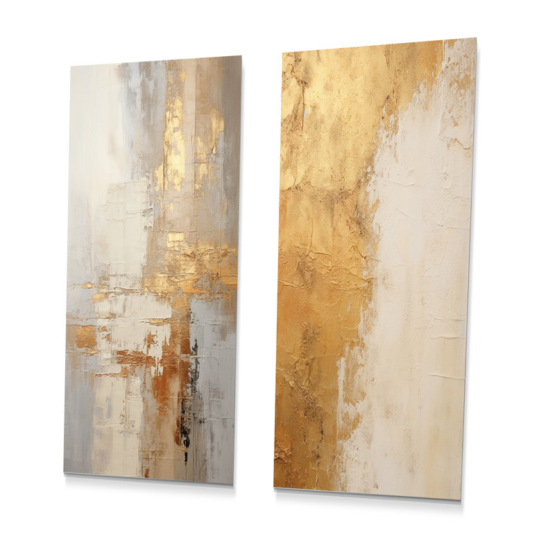 Maxwell - Ensemble de 2 reproductions de formes abstraites en métal, H 32 po x l 32 po