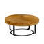 Table basse ronde moderne en bois sculpté avec pieds en métal pour le salon, le bureau et la réception-100683686