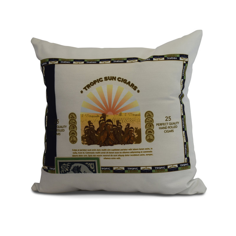 Housse de coussin d'extérieur carré cubique Flare, Vert, 16 po x 1 po