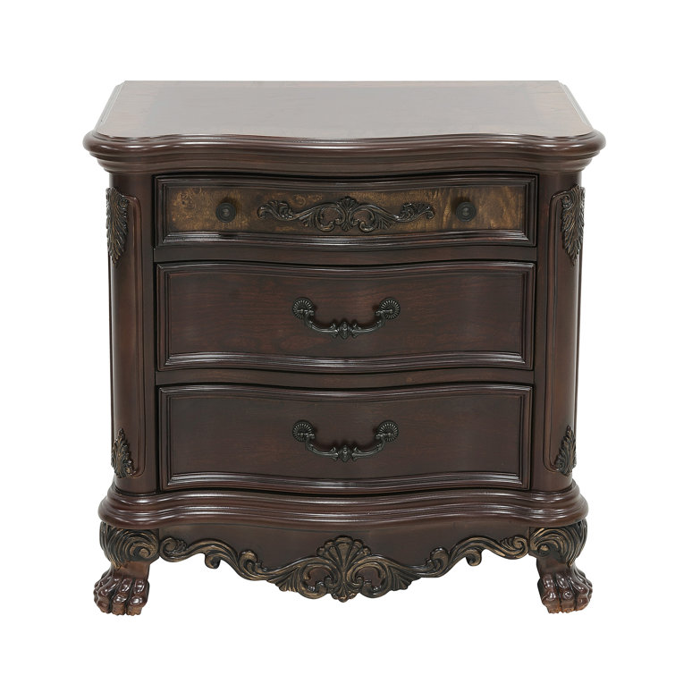 Ceja 3 - Drawer Nightstand in Cherry/Gold