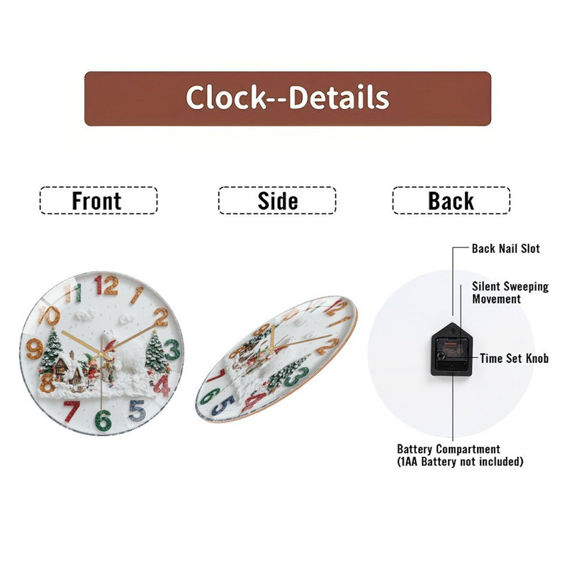 Horloge murale de Noël 12 po