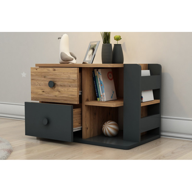 Sidora 65cm W Manufactured Wood Bedside Table