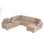 Canapé modulaire multifonctionnel en forme de L avec porte-gobelets intégrés, compartiments de rangement cachés et sièges convertibles-129574665-129574666