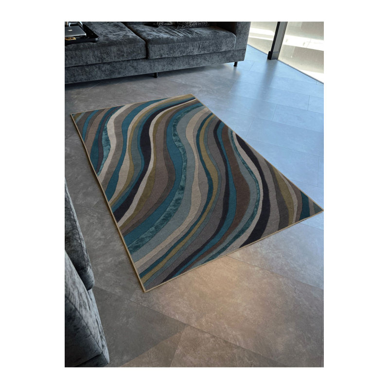 Tapis décoratif lavable à la machine multicolore, Rectangle 2 pi 4 po x 3 pi 11 po