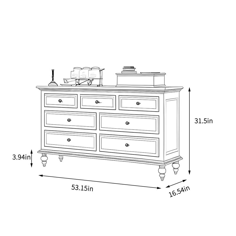 Buffet de 53,15 po de largeur