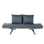 Banc de patio pliable en osier gris - Banc de conversation rembourré gris foncé pour une utilisation dans la cour et le patio, pièce unique