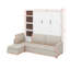 Grand lit escamotable, grand lit mural en bois avec canapé et tablettes-1931118224