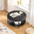 30.9 Upholstered Round Ottoman Coffee Table Foot Rest With Metal Legs-1398779582