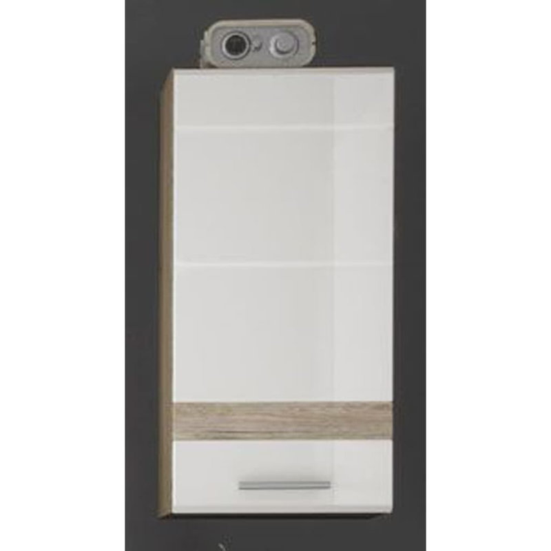 Itianna Bathroom Cabinet, White/Light San Remo Oak