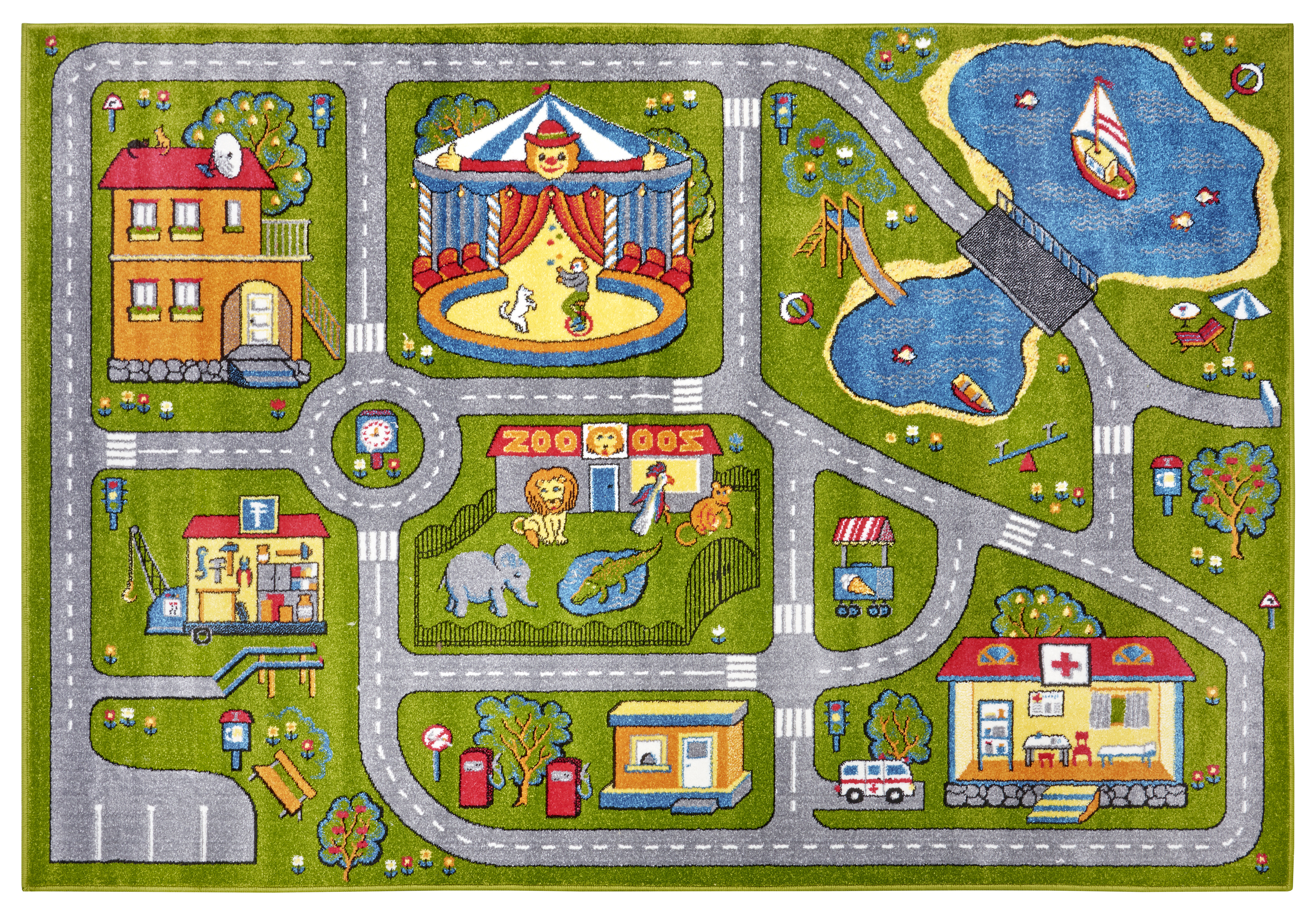 HANSE Home Teppich »Labyrinth Race«, rechteckig, Farbenfrohes Design,  Spielunterlage, Auto, Strasse, strapazierfähig maintenant