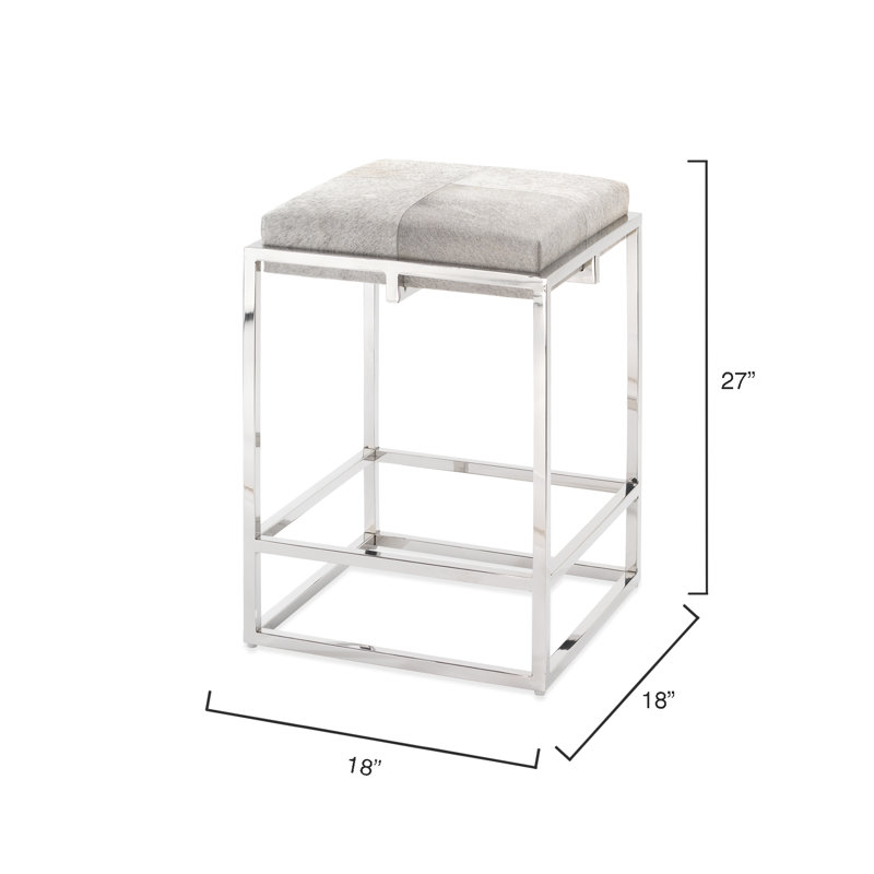 Stool, Bar Stool (33" Seat Height), Gray/Silver